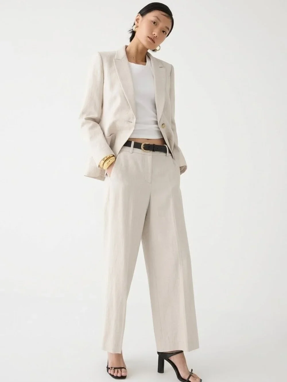 NWT J.Crew Helena Blazer 20 Sydney Pant 18 in Flax Stretch Linen Blend Suit